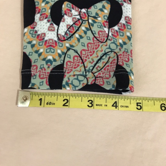 Lularoe Disney OS Womens One Size Leggings Minnie Mouse Green Red Black - Picture 7 of 7